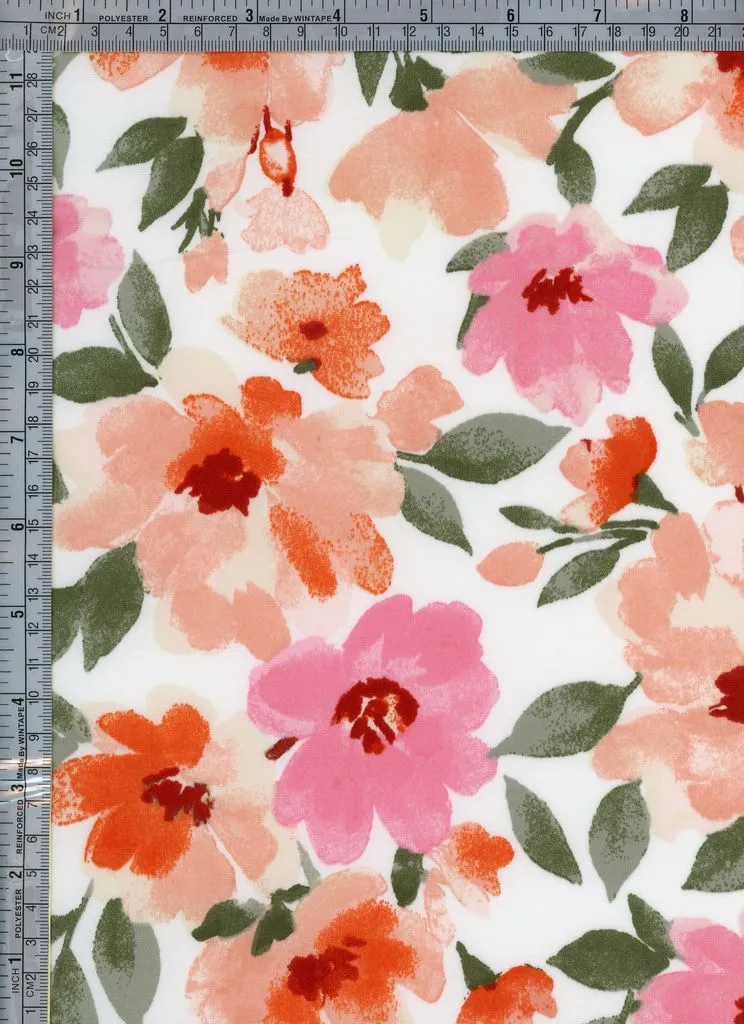 FLORAL PRINTED ON DBP / DTY BRUSHED [NFF220506-009]