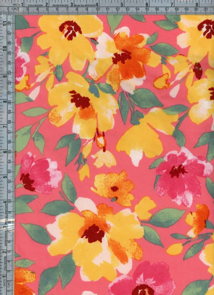 FLORAL PRINTED ON DBP / DTY BRUSHED [NFF220506-009]