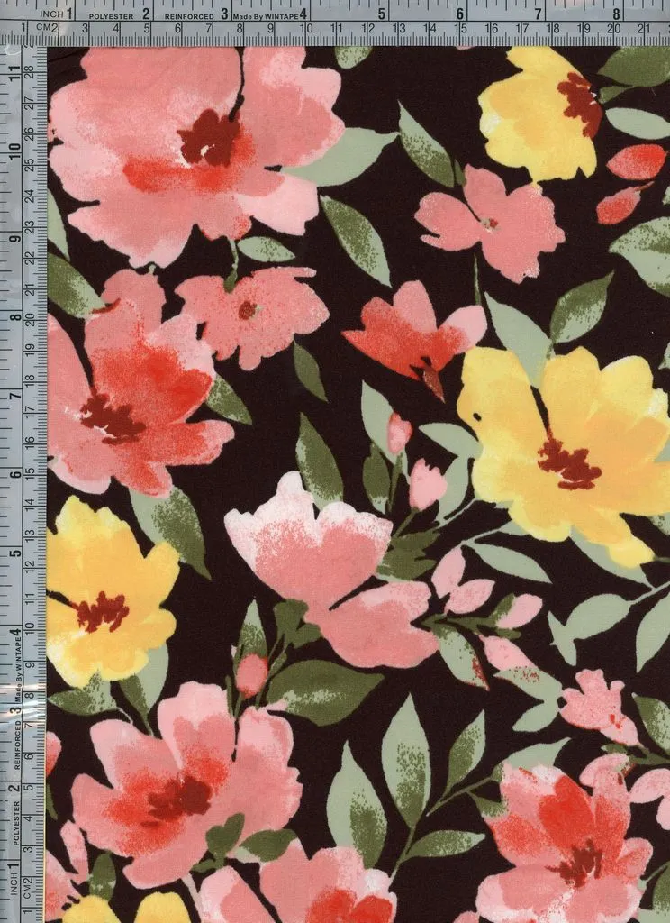 FLORAL PRINTED ON DBP / DTY BRUSHED [NFF220506-009]