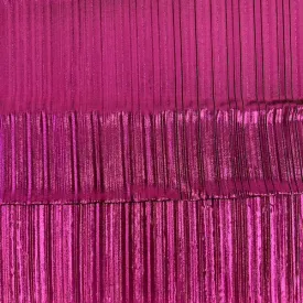 Fuchsia Metallic Pleated Foil Polyester Spandex Fabric