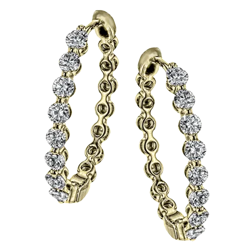 Harmonie Hoop Earrings in 18k Gold with Diamonds