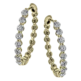 Harmonie Hoop Earrings in 18k Gold with Diamonds