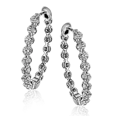 Harmonie Hoop Earrings in 18k Gold with Diamonds