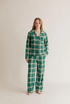 JIM JAM Womens Organic Cotton Pyjama Set - Green