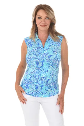 Krista Fish Sleeveless UPF50  Polo Top