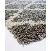 Laura Ashley Luxury Tile Shag Rug- Gray