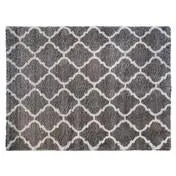 Laura Ashley Luxury Tile Shag Rug- Gray