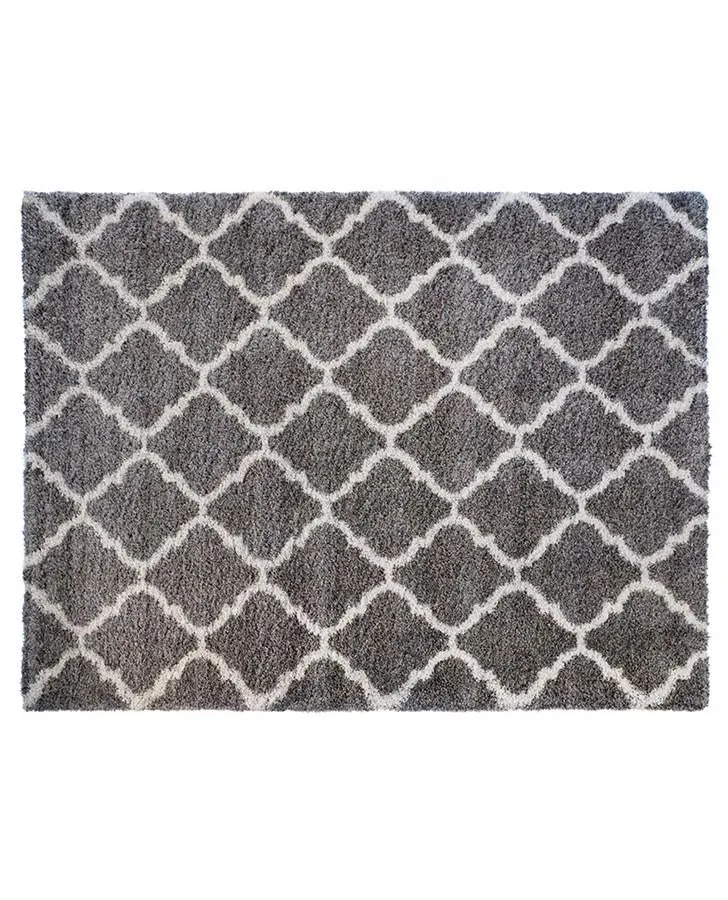 Laura Ashley Luxury Tile Shag Rug- Gray