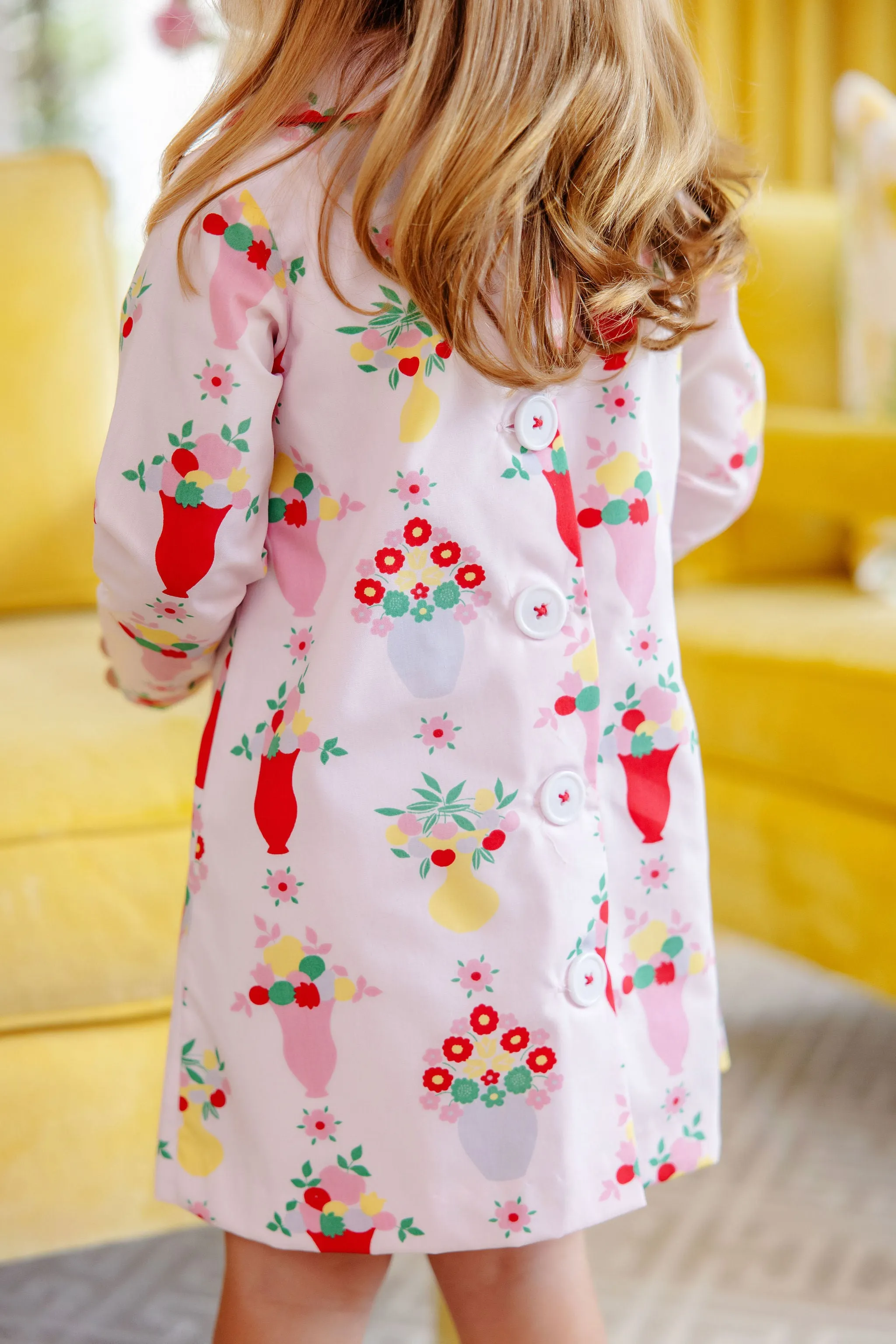 Lindy's Lunch Dress - Pink and Plentiful with Richmond Red & Worth Avenue White Buttons