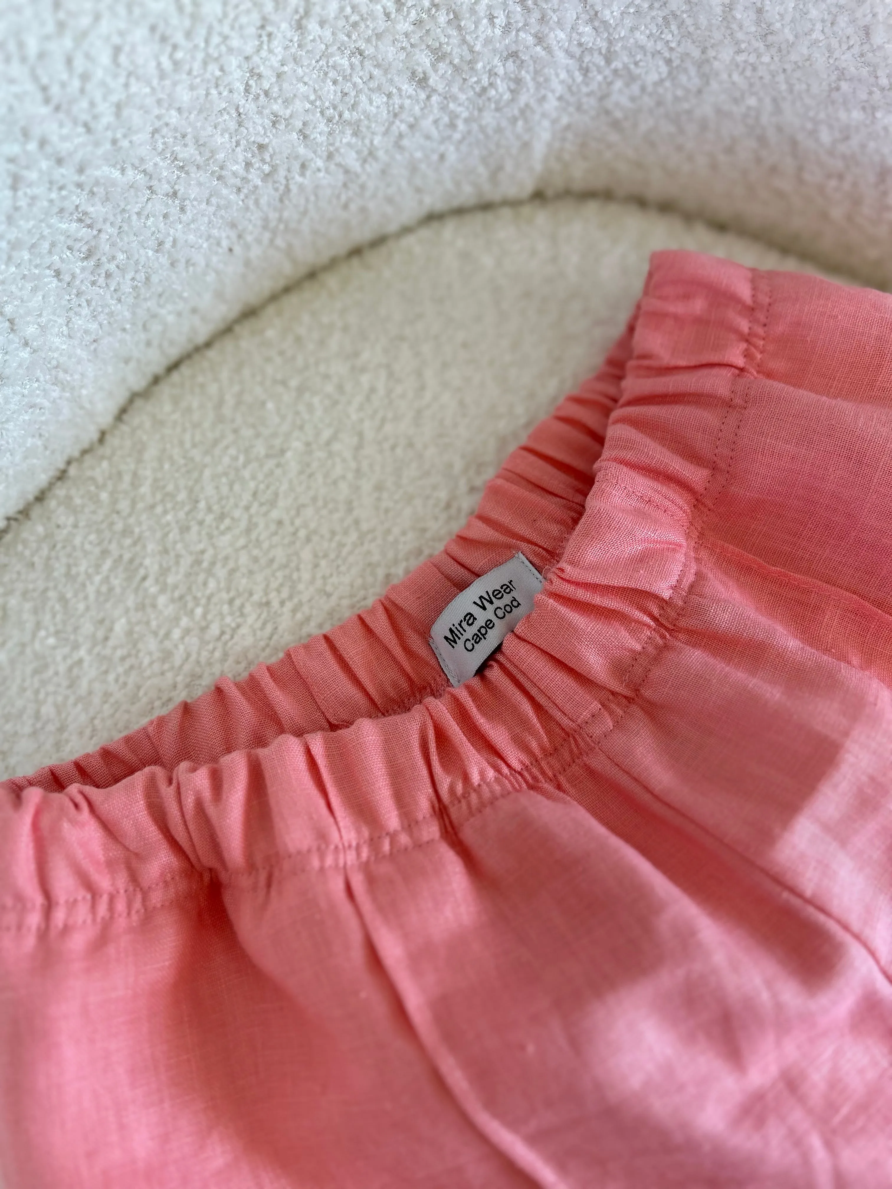 Linen Summer Shorts with Side Seam Pockets