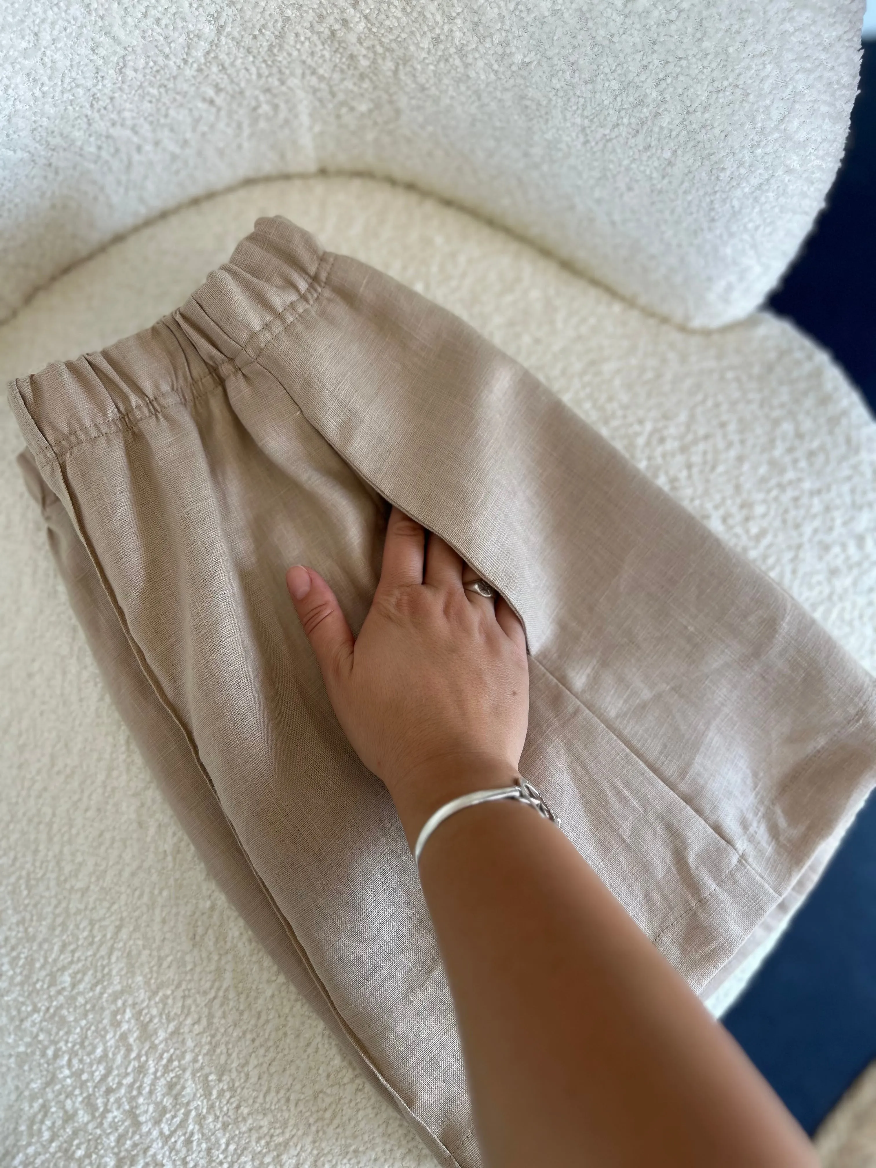 Linen Summer Shorts with Side Seam Pockets