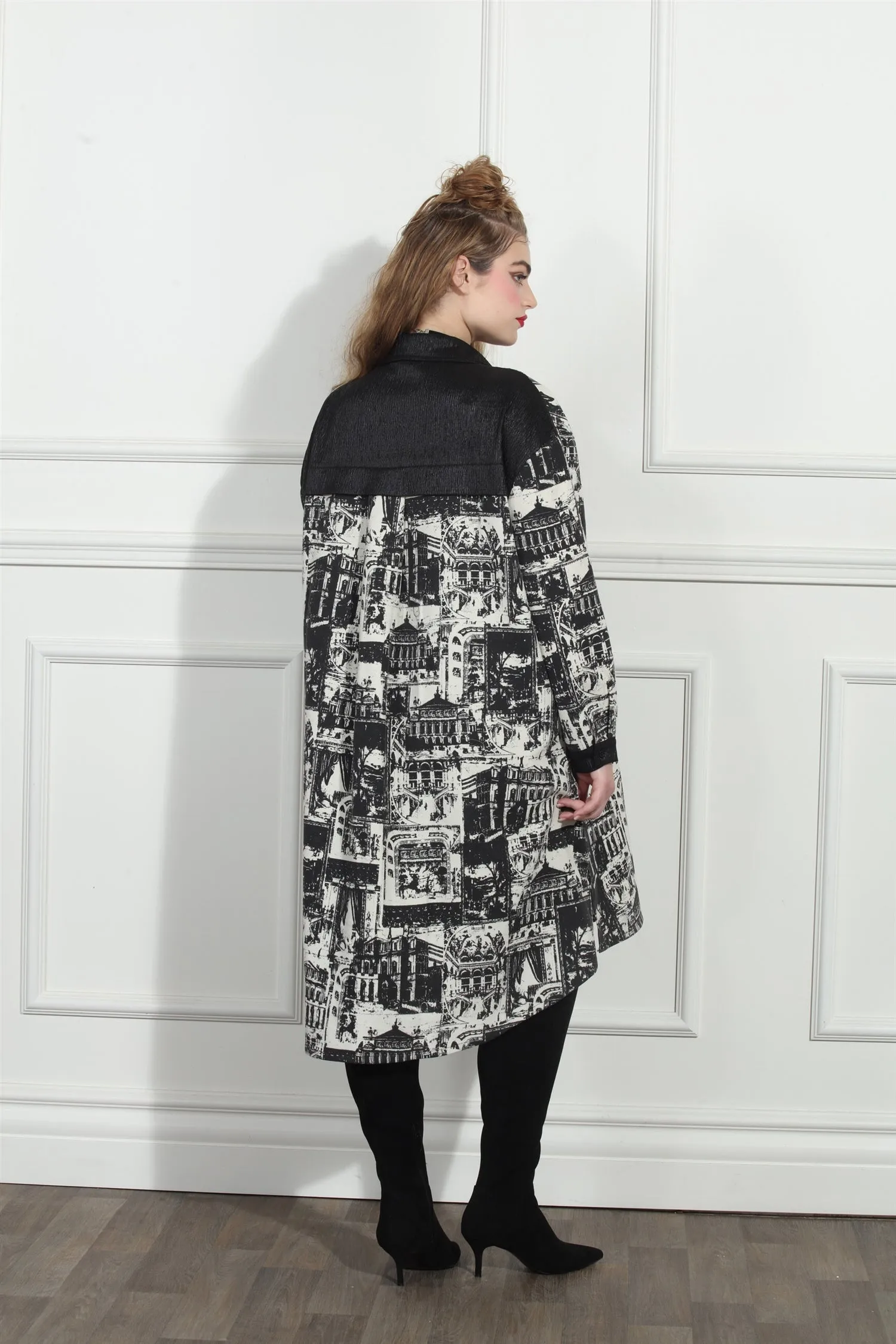 Luxe Moda LM249 Twill Print Coat