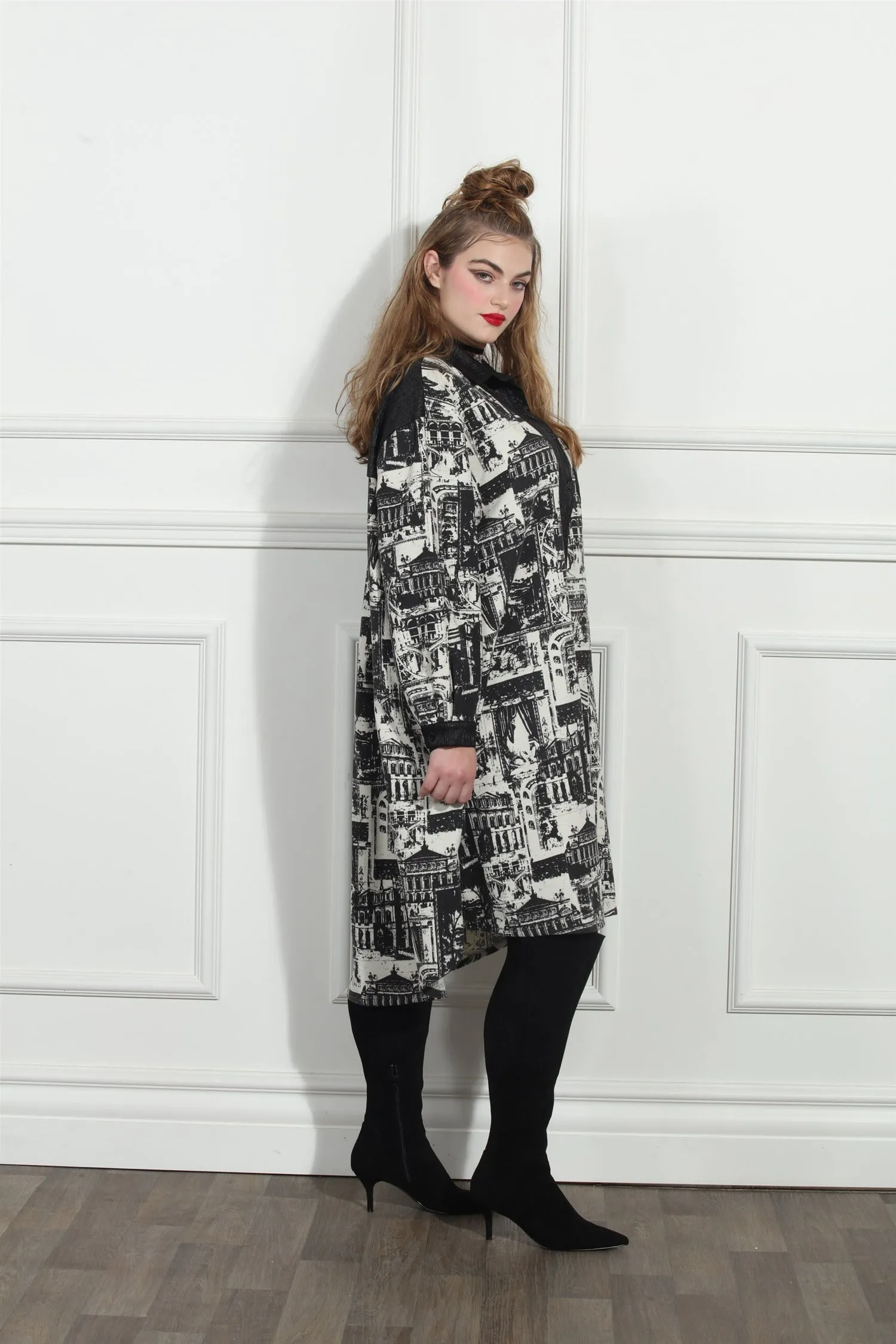 Luxe Moda LM249 Twill Print Coat