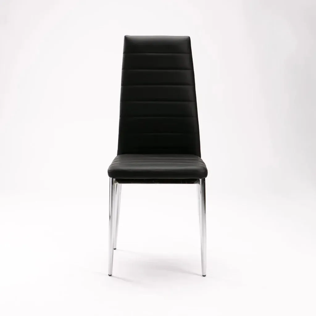 NINO LEATHER TOUCH CHROME DINING CHAIR