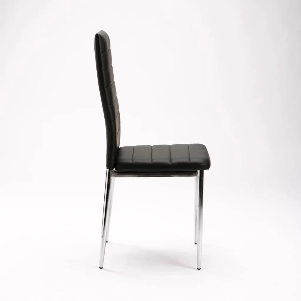 NINO LEATHER TOUCH CHROME DINING CHAIR