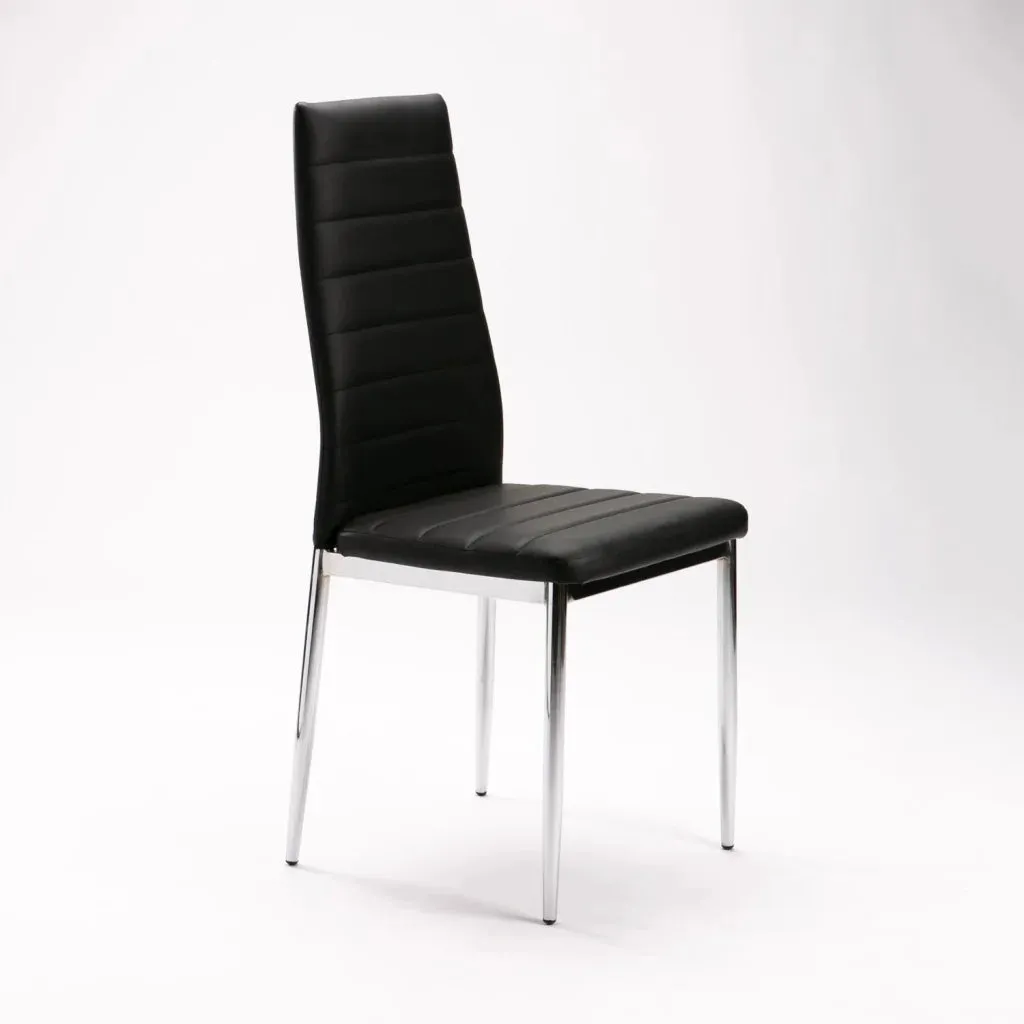 NINO LEATHER TOUCH CHROME DINING CHAIR