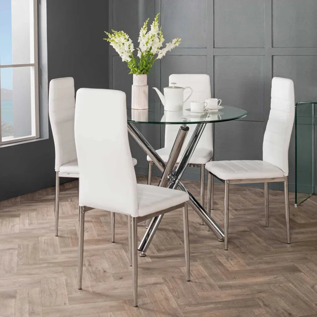 NINO LEATHER TOUCH CHROME DINING CHAIR