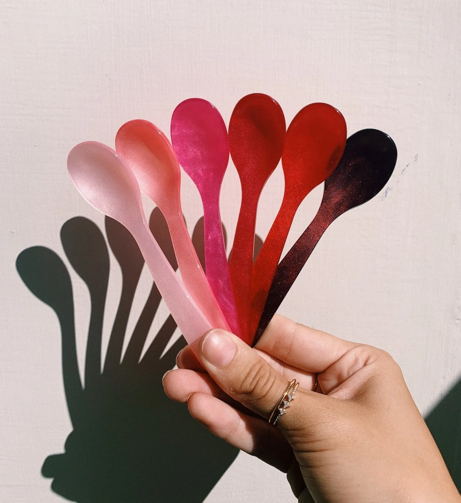 Pink Acrylic Teaspoon Set