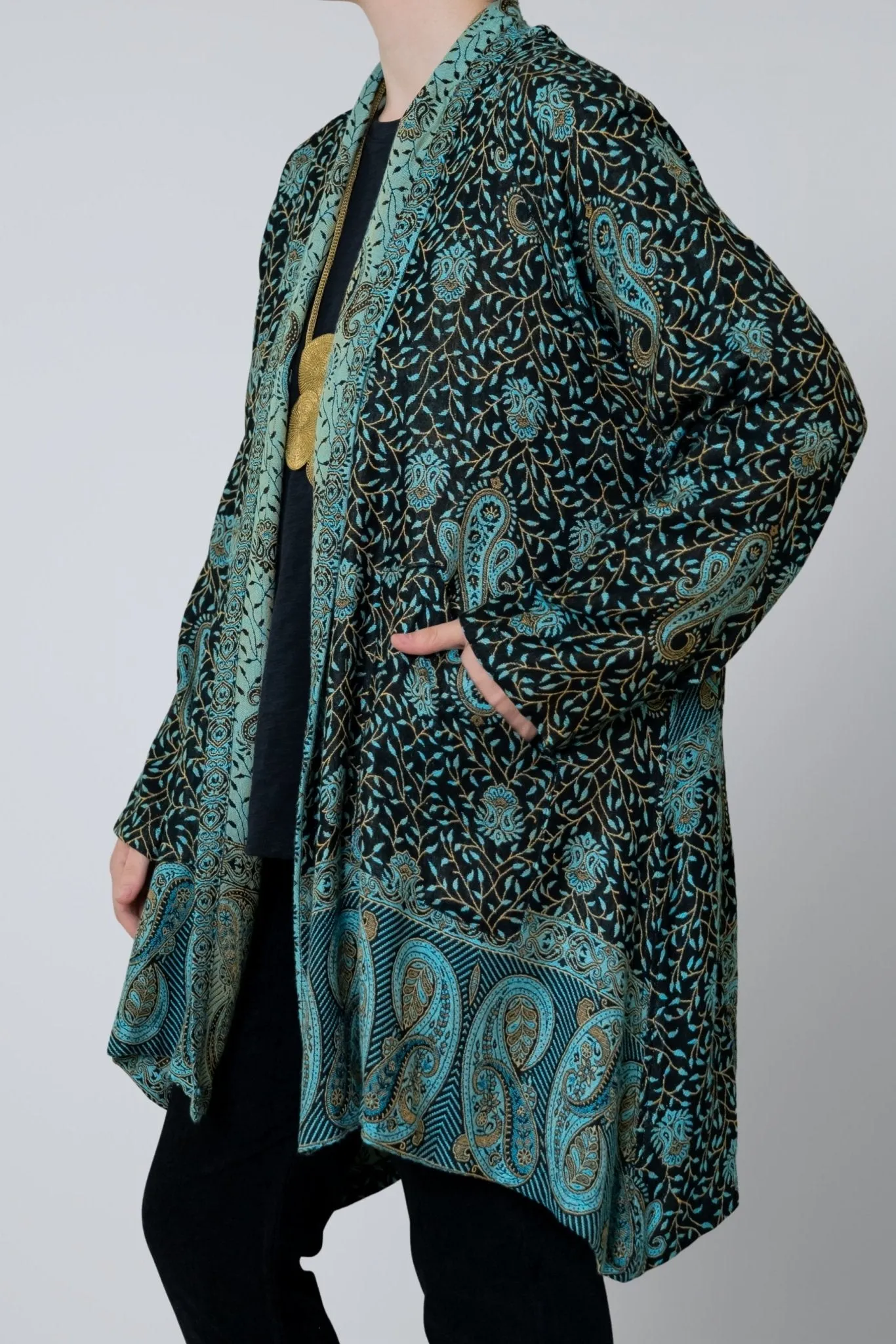 Printed Jacket - Turquoise Paisley