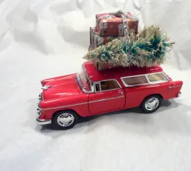 Red Chevy Nomad, Red Truck decor, Diecast car decor, Christmas decorations