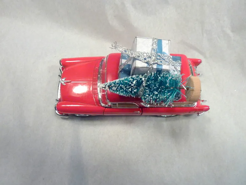 Red Chevy Nomad, Red Truck decor, Diecast car decor, Christmas decorations