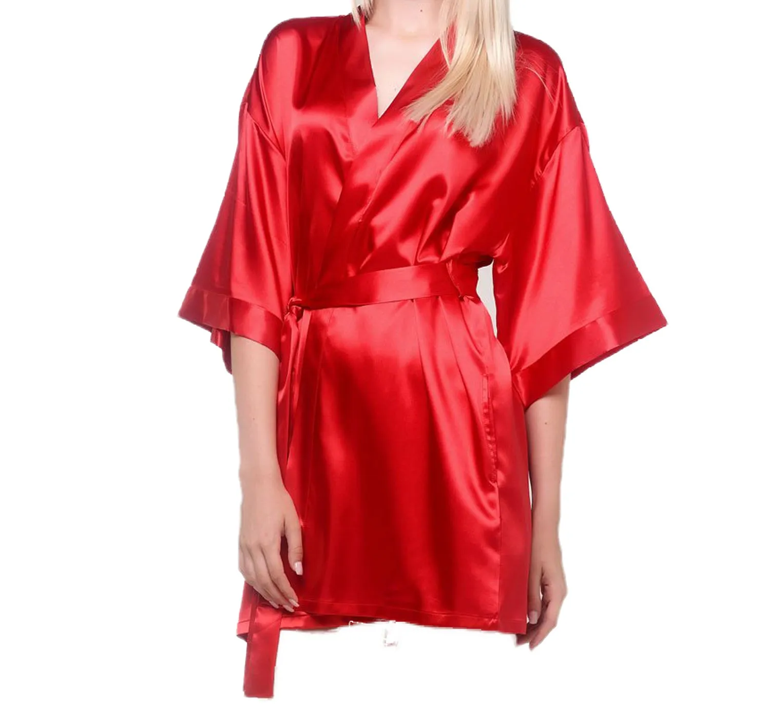 Satin Kimono Short Robe