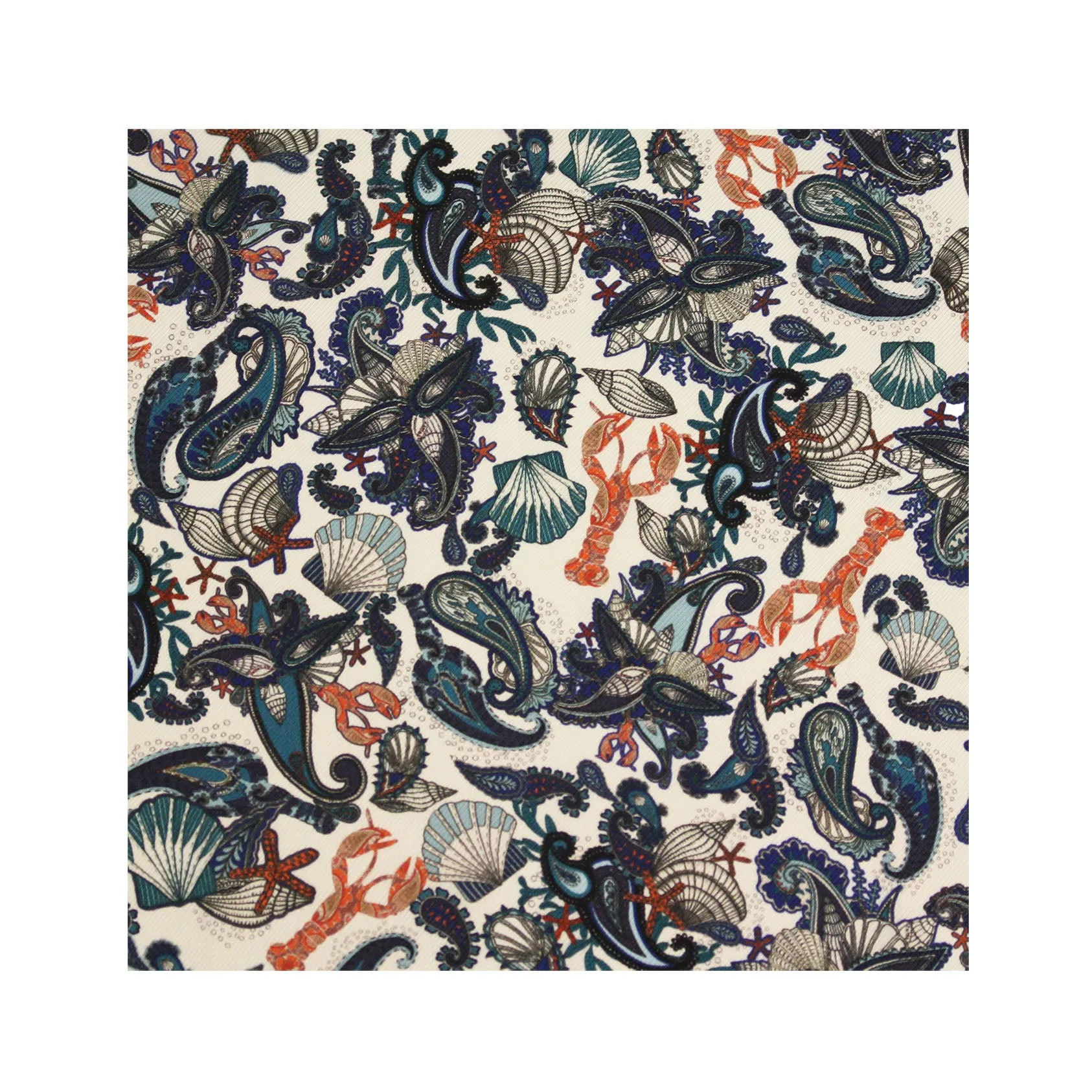 Silk printed pocket square Blue