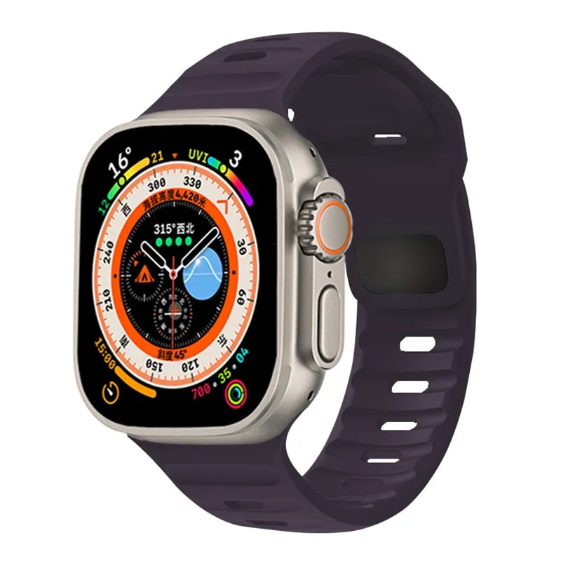 Sporty Silicone Strap For Apple Watch Band