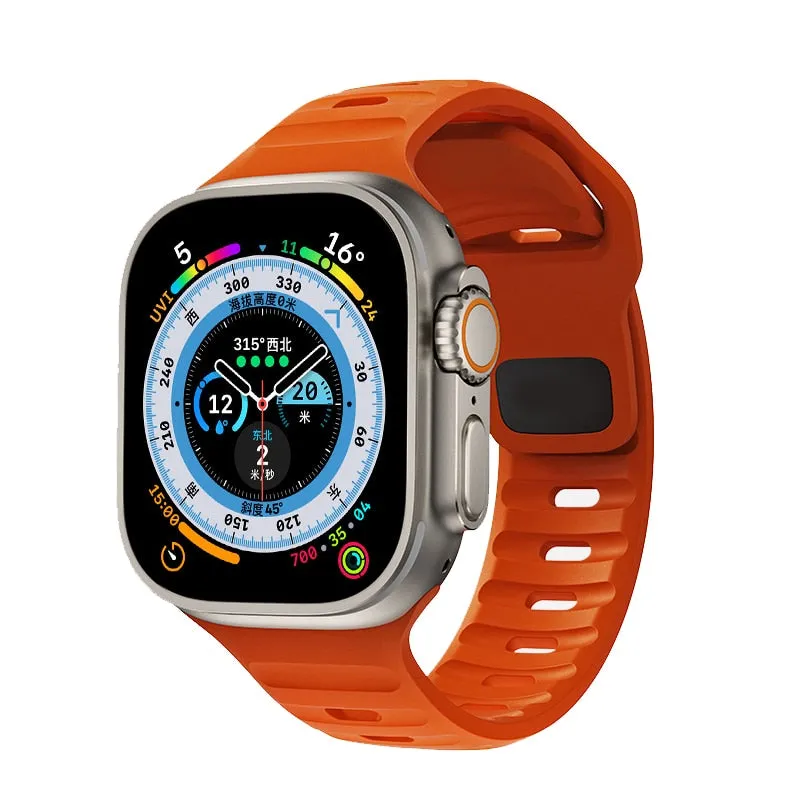 Sporty Silicone Strap For Apple Watch Band