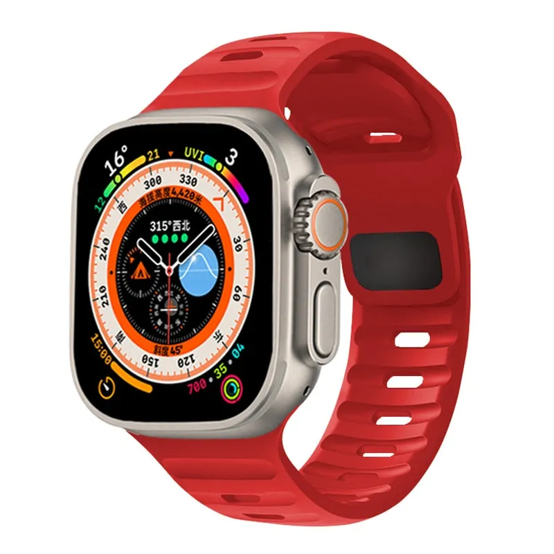 Sporty Silicone Strap For Apple Watch Band