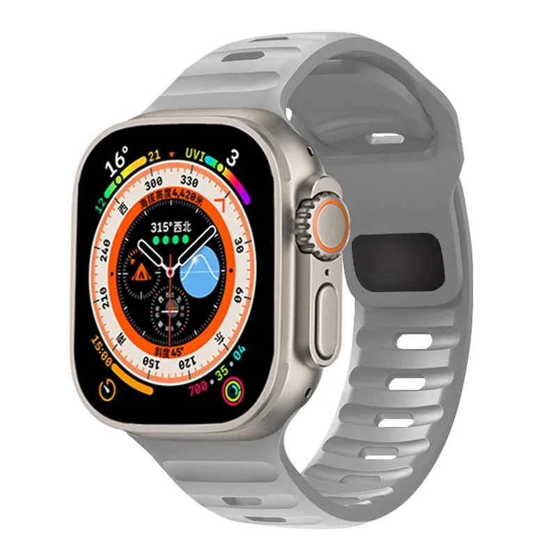 Sporty Silicone Strap For Apple Watch Band