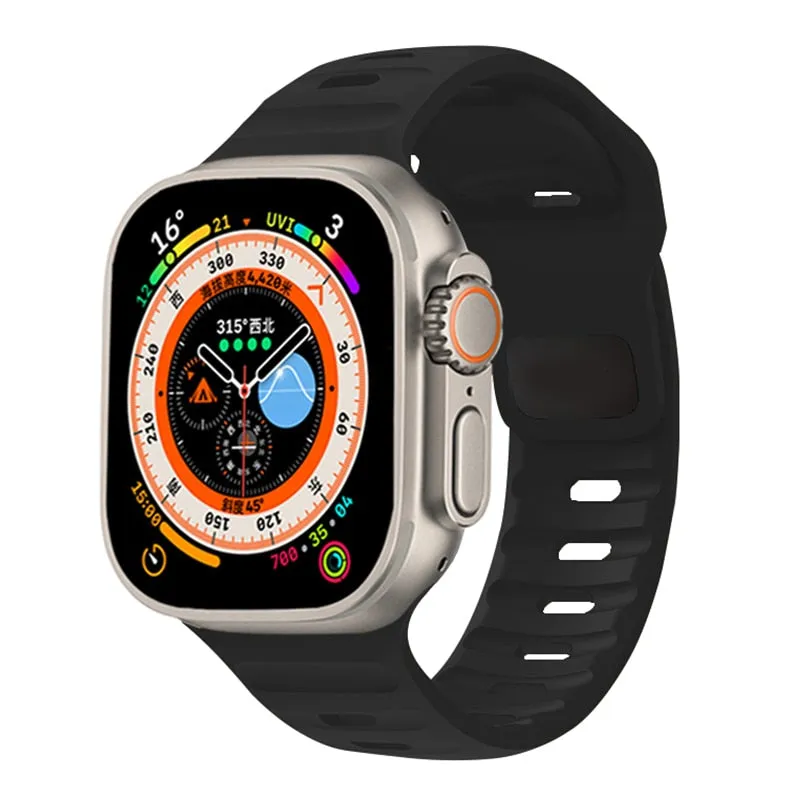 Sporty Silicone Strap For Apple Watch Band