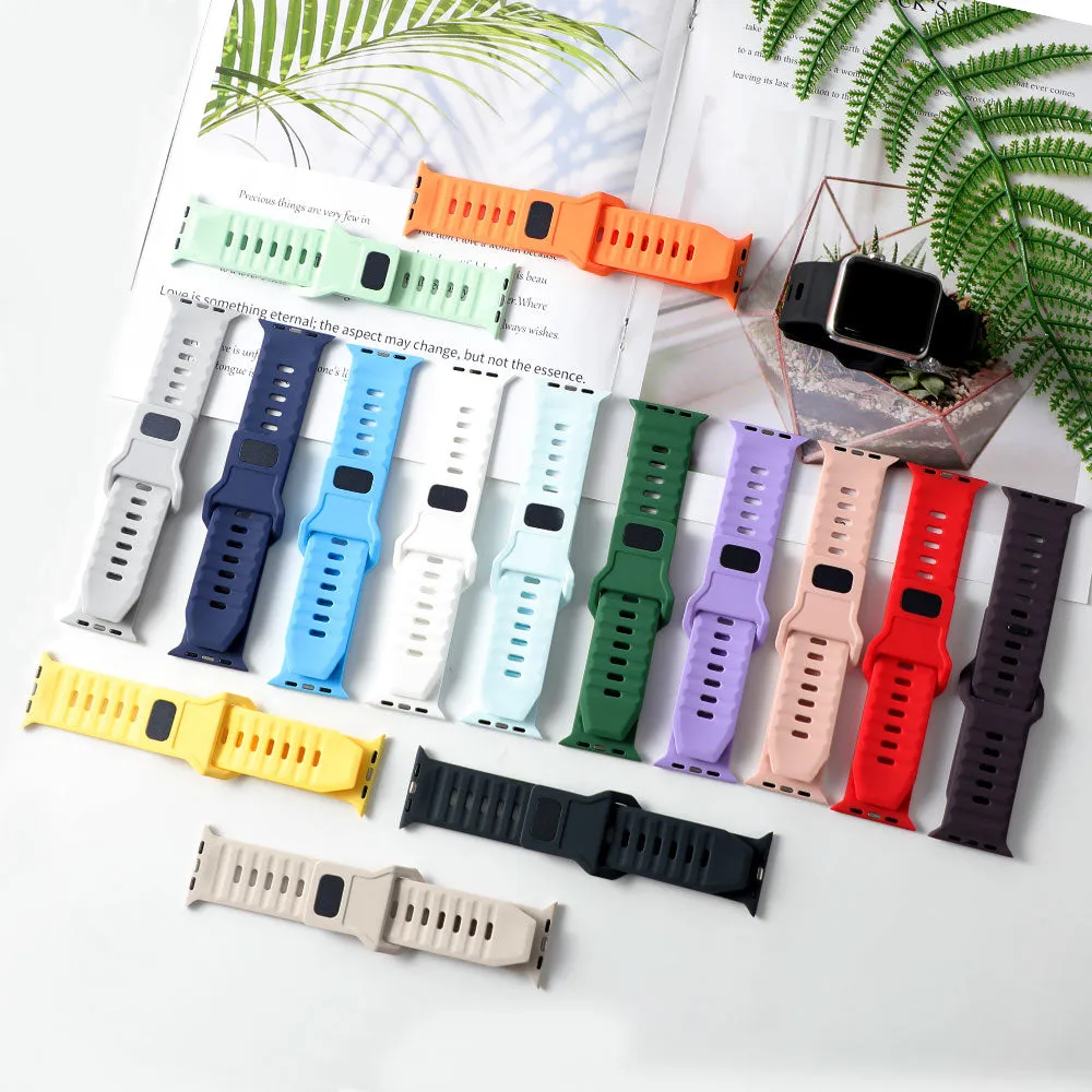 Sporty Silicone Strap For Apple Watch Band