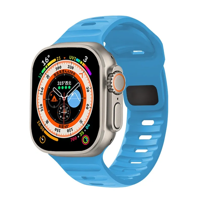 Sporty Silicone Strap For Apple Watch Band