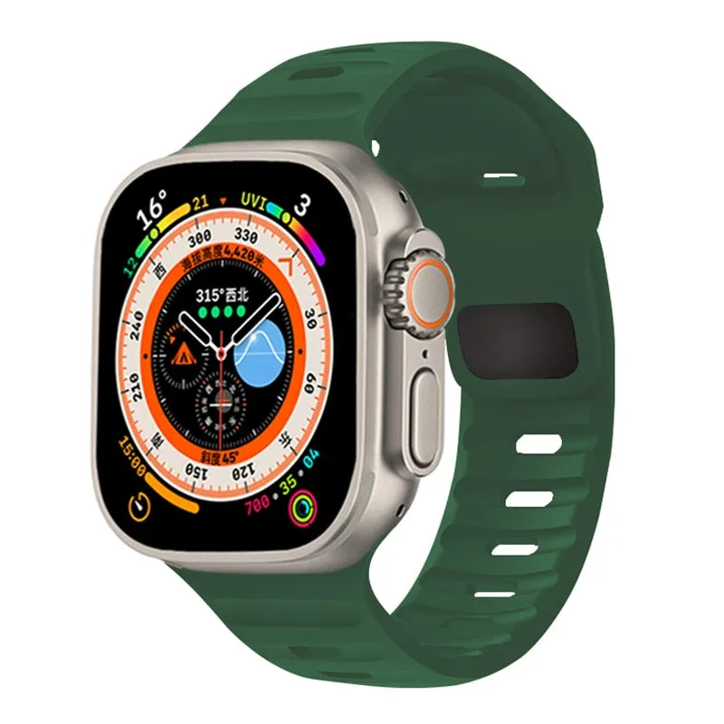 Sporty Silicone Strap For Apple Watch Band