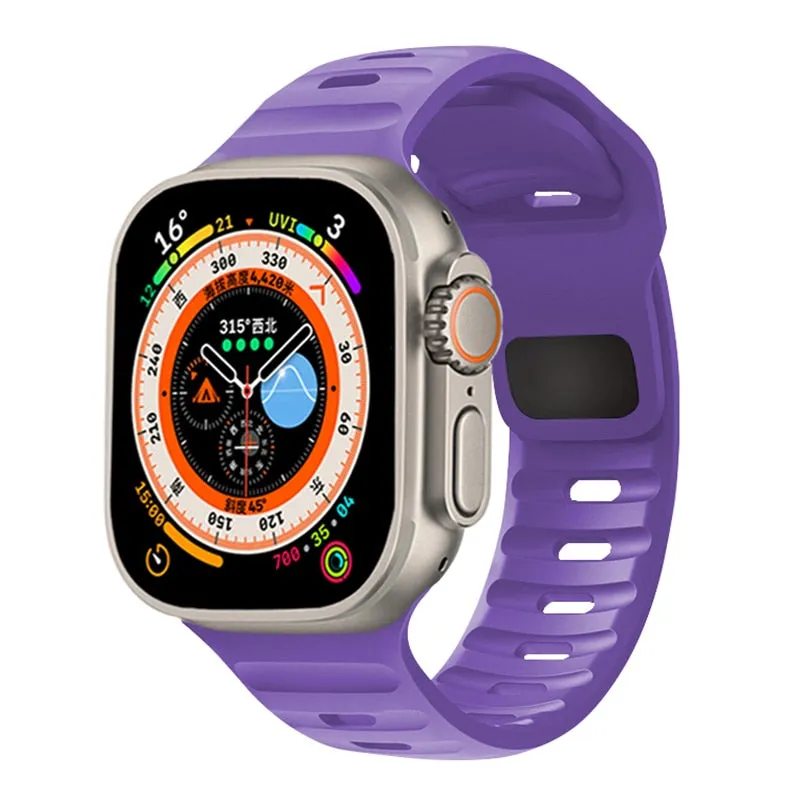 Sporty Silicone Strap For Apple Watch Band