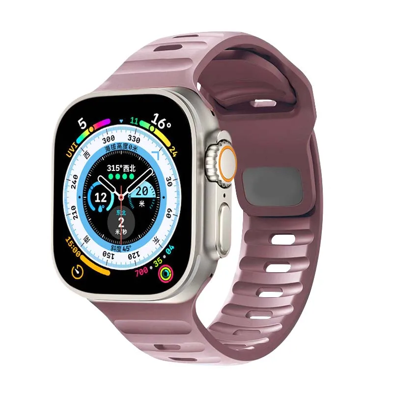 Sporty Silicone Strap For Apple Watch Band