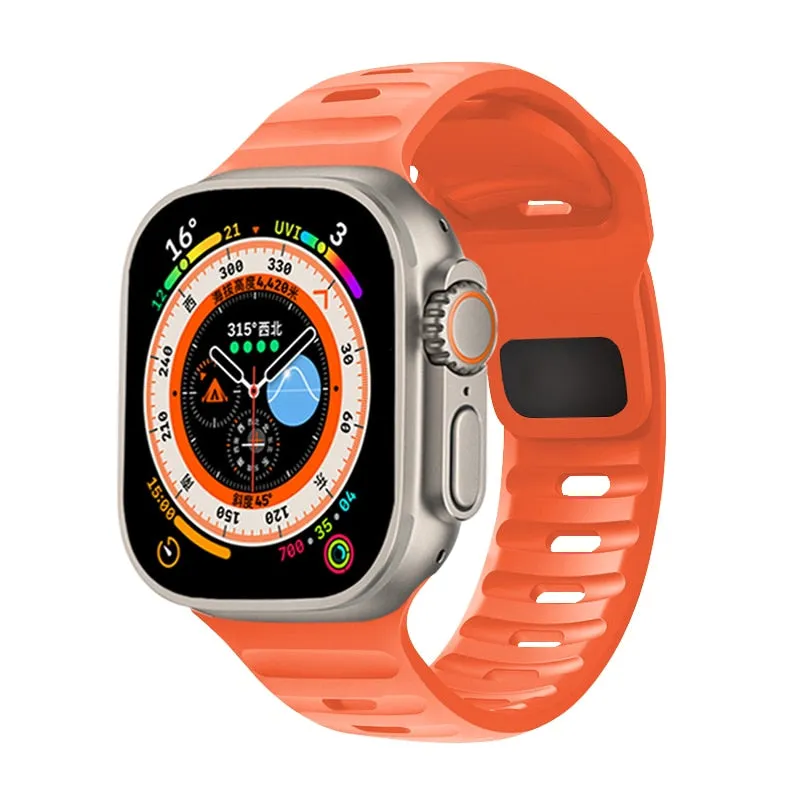 Sporty Silicone Strap For Apple Watch Band