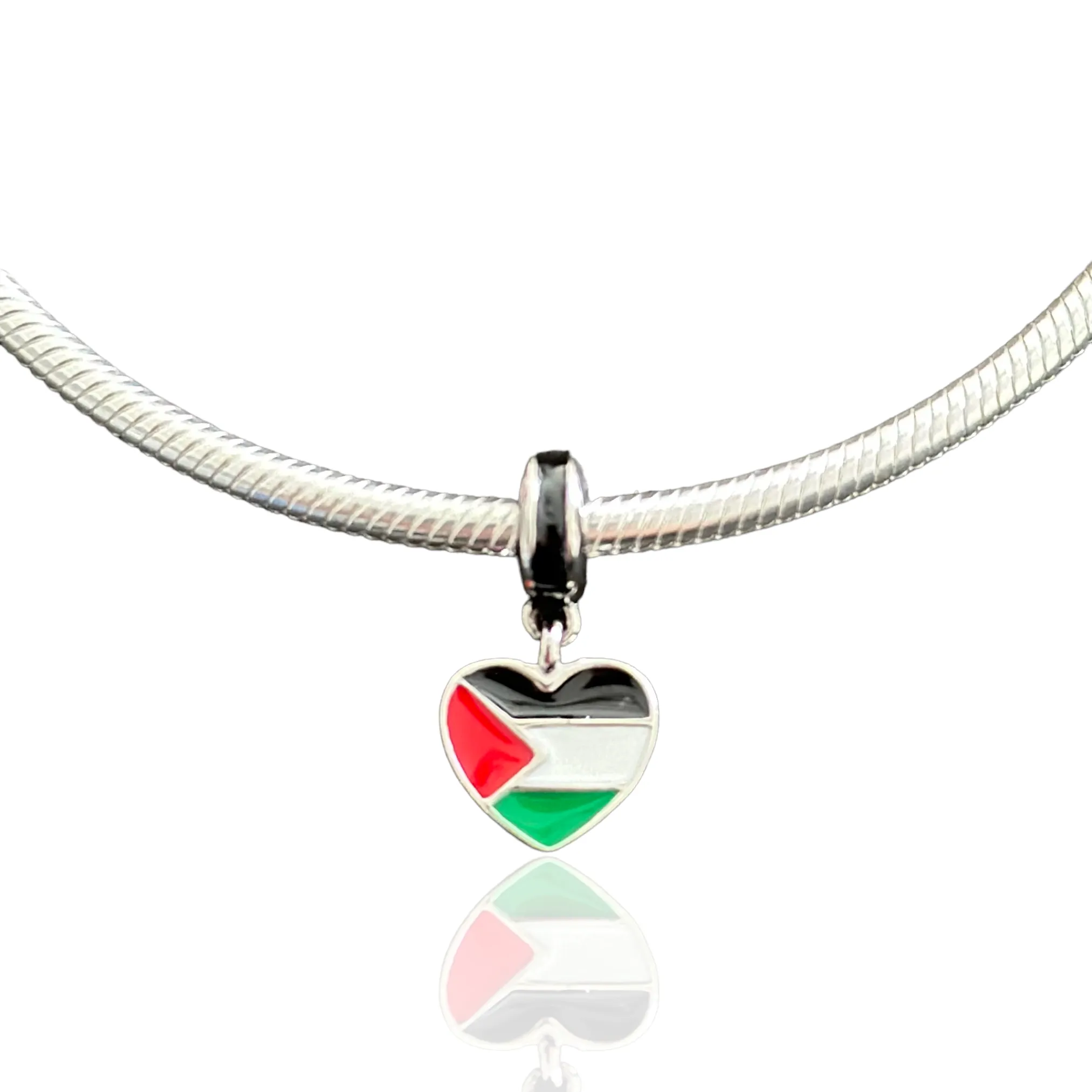 Sterling Silver I Love Palestine Charm