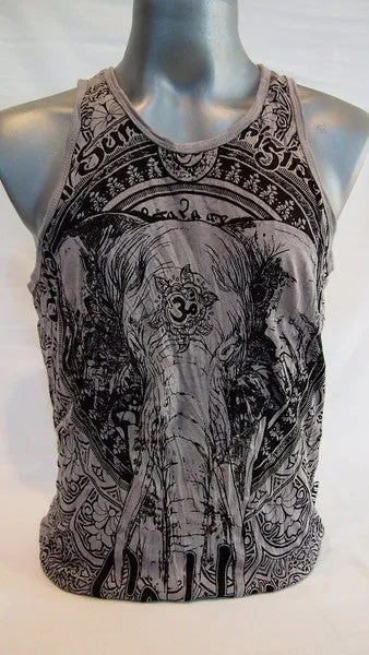 Sure Design Men's Wild Elephant Tank Top Gray