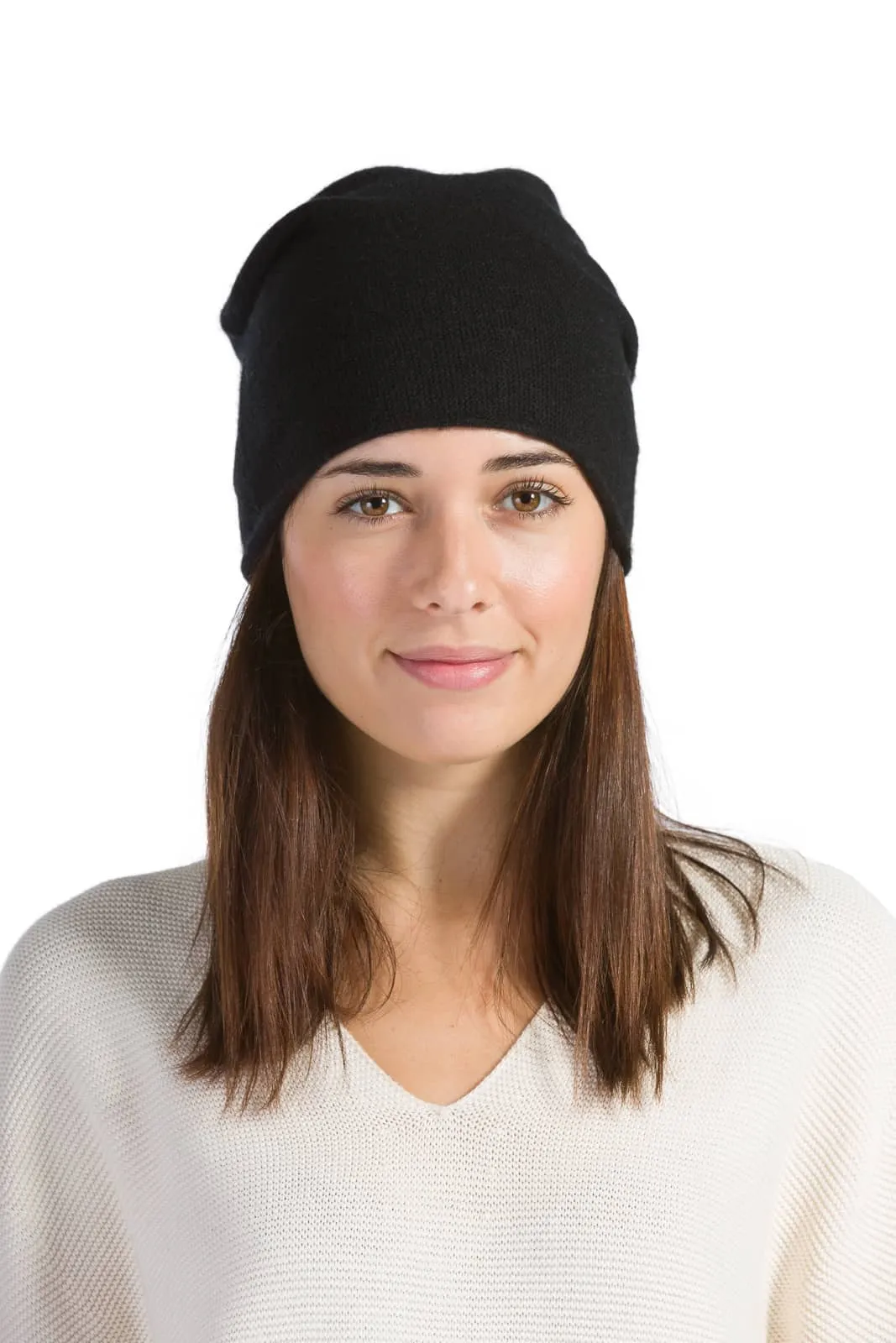 Women's 100% Cashmere Slouchy Beanie Hat