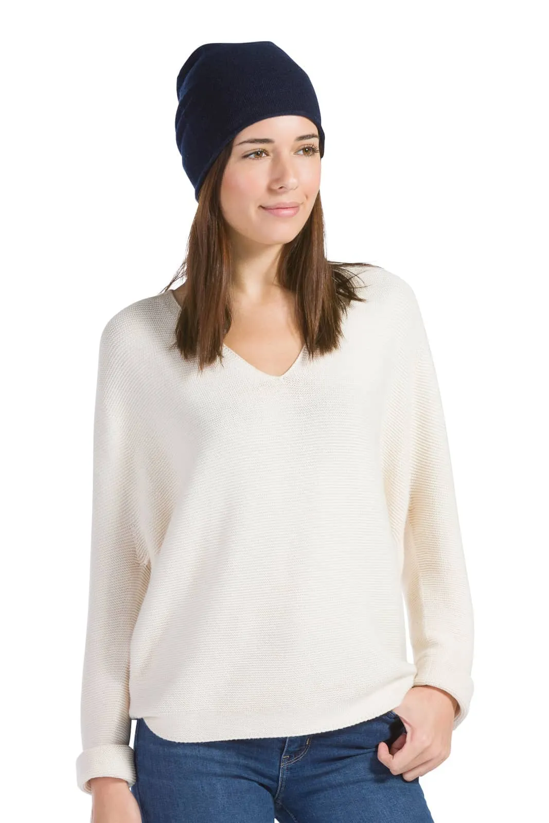 Women's 100% Cashmere Slouchy Beanie Hat