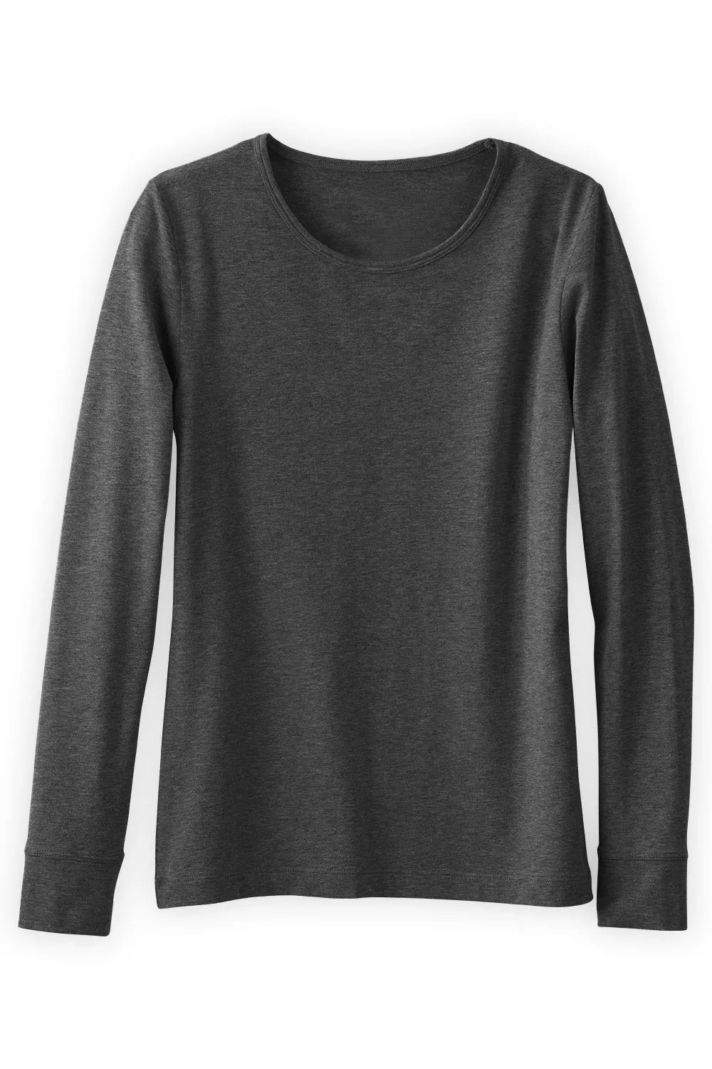 Women's Luxe 100% Organic Cotton Jewel Neck Long Sleeve Tee